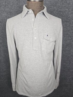 Criquet Long Sleeve Players Polo Shirt Heather Gray Size XL Cotton Excellen